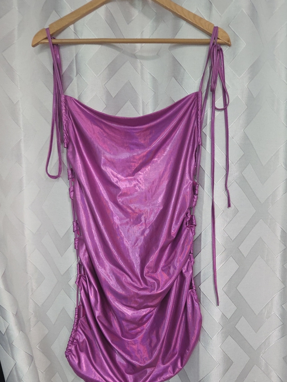 Fashion Nova Iridescent Pink Purple Slip Dress